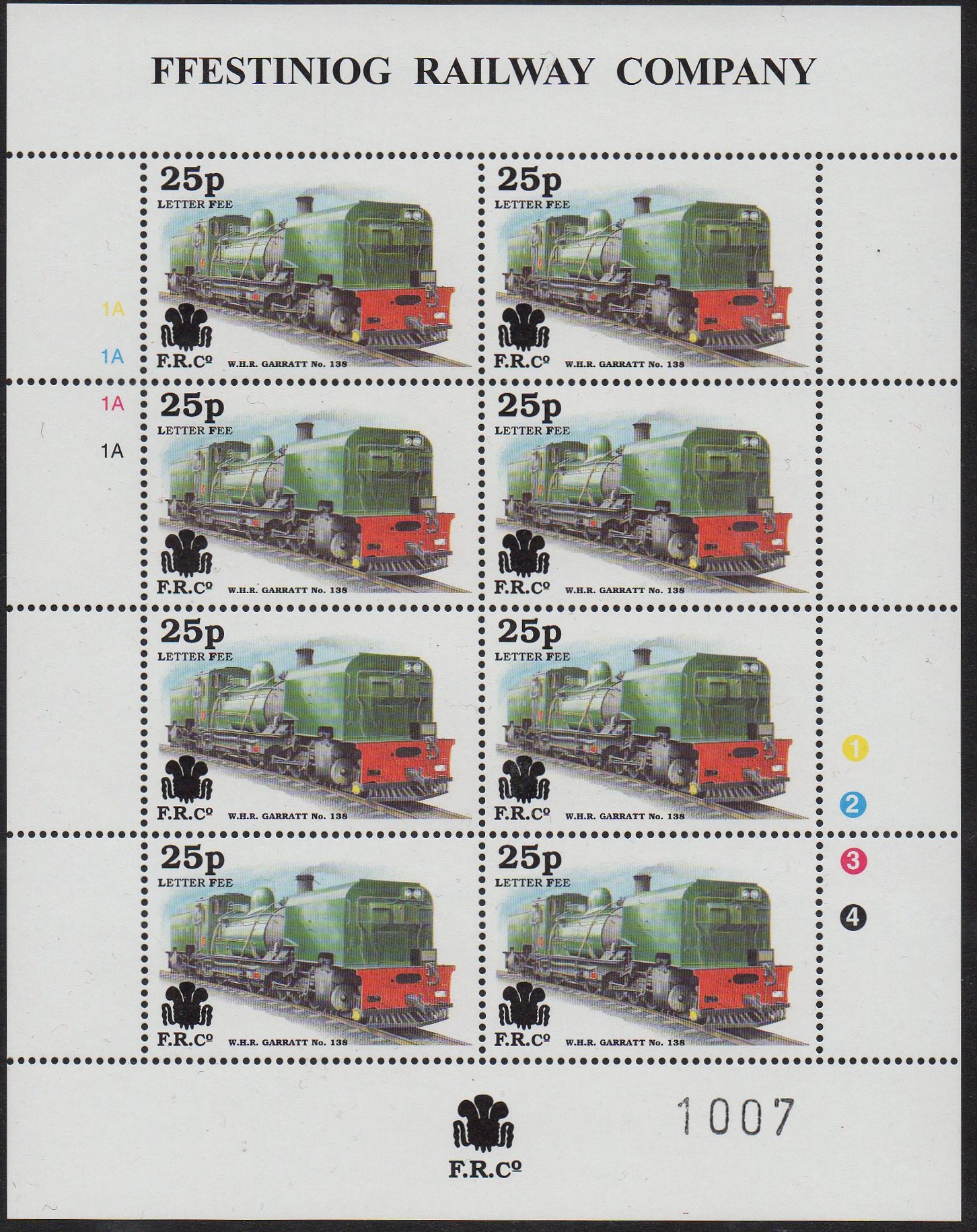 GB Stamps : Wales : Welsh Highland Railway South African Garratt Class NGG16 #138